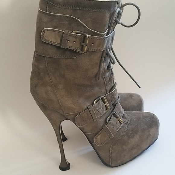 Brian Atwood Niki Combat Platform Boot Green EU 36 - Picture 4 of 8